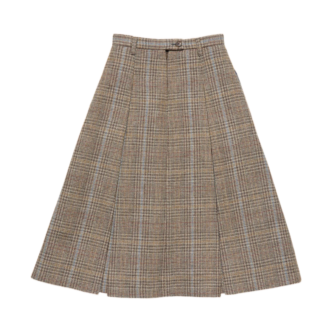 (W) 아크네 스튜디오 롱 플리츠 울 스커트 브라운 블루 멀티((W) Acne Studios Long Pleated Wool Skirt Brown Blue Multi) - 2