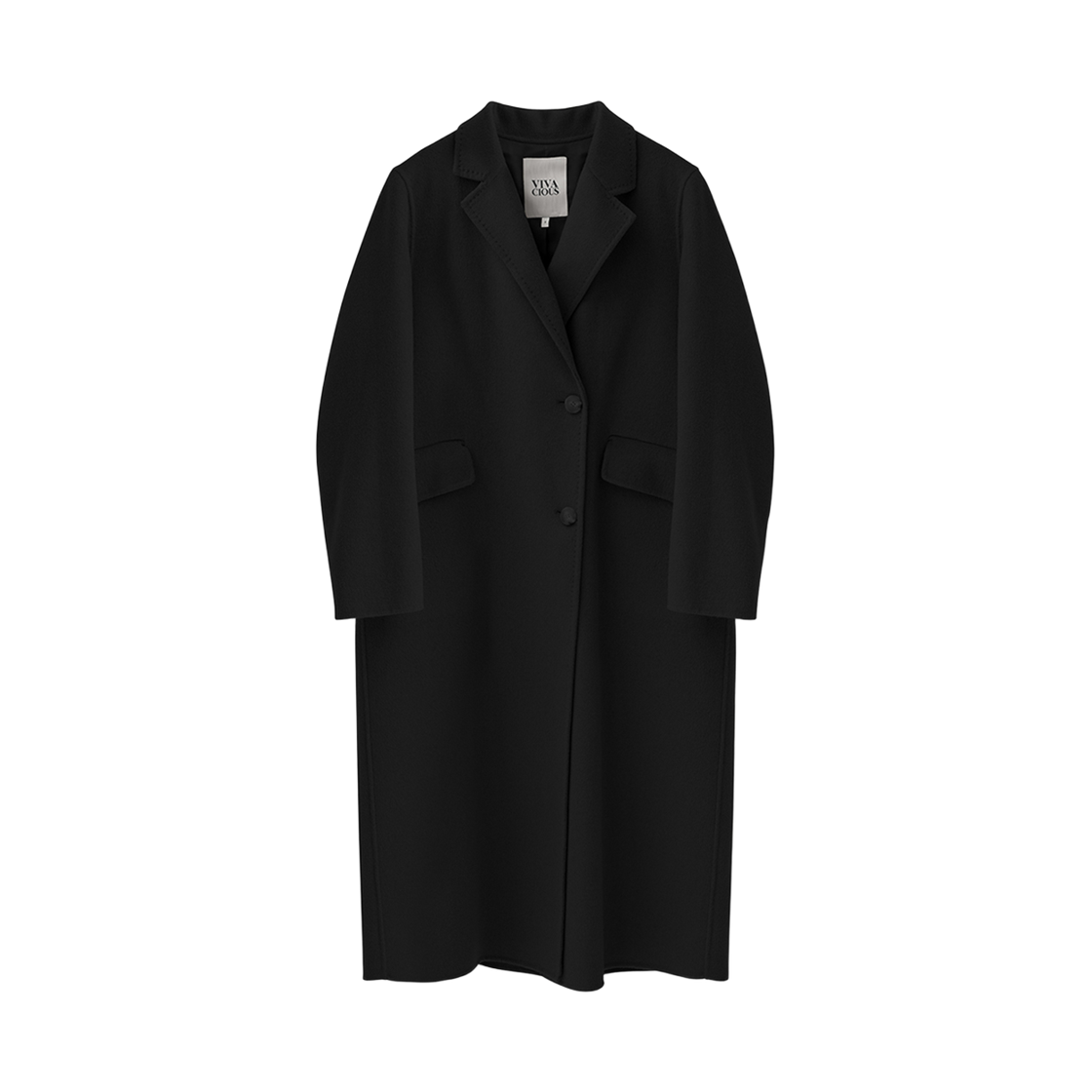 VV44CT02 VIVACIOUS Bordo Handmade Wool Coat BLACK