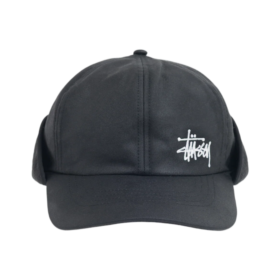 1311249 Stussy Waxed Ear Flap Cap Black