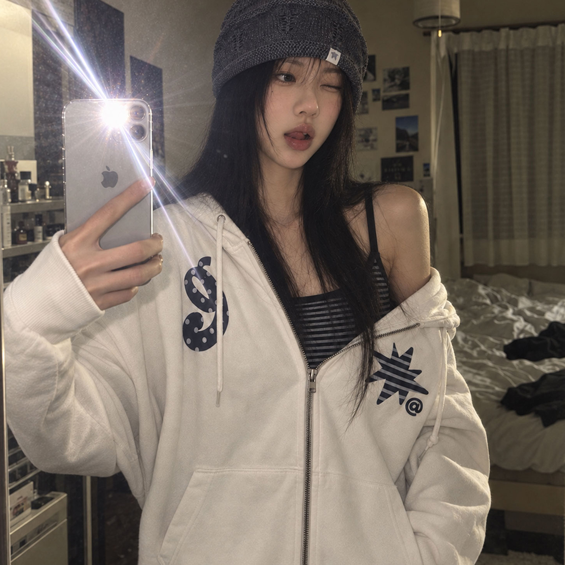 그라픽 스코비 2WAY 오버핏 후드집업 4 Color [GRPH_6002]_화이트(GRAPICK Scoby 2WAY Oversized-fit Hooded Zip-Up 4 Color [GRPH_6002]_White) - 2