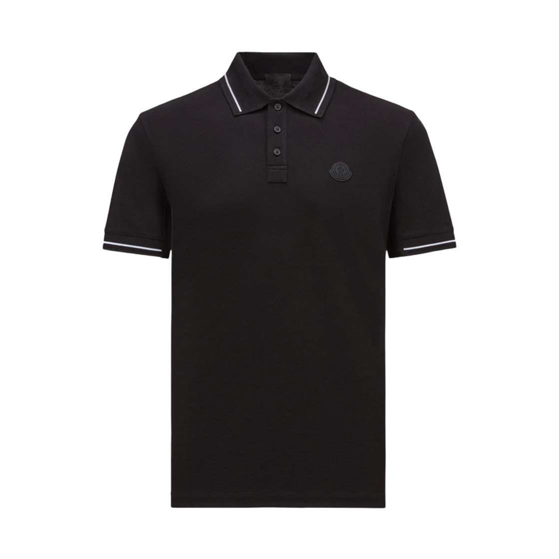 L1-091-8A00013-89A16-999 Moncler Logo Patch Cotton Polo Shirt Black - 26SS
