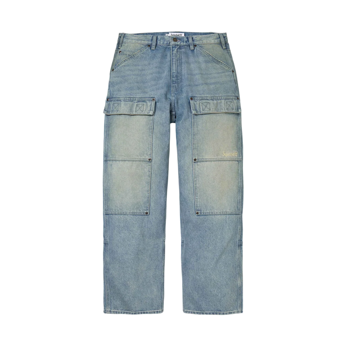 - Supreme x Timberland Double Knee Denim Utility Pant Washed Indigo - 26FW