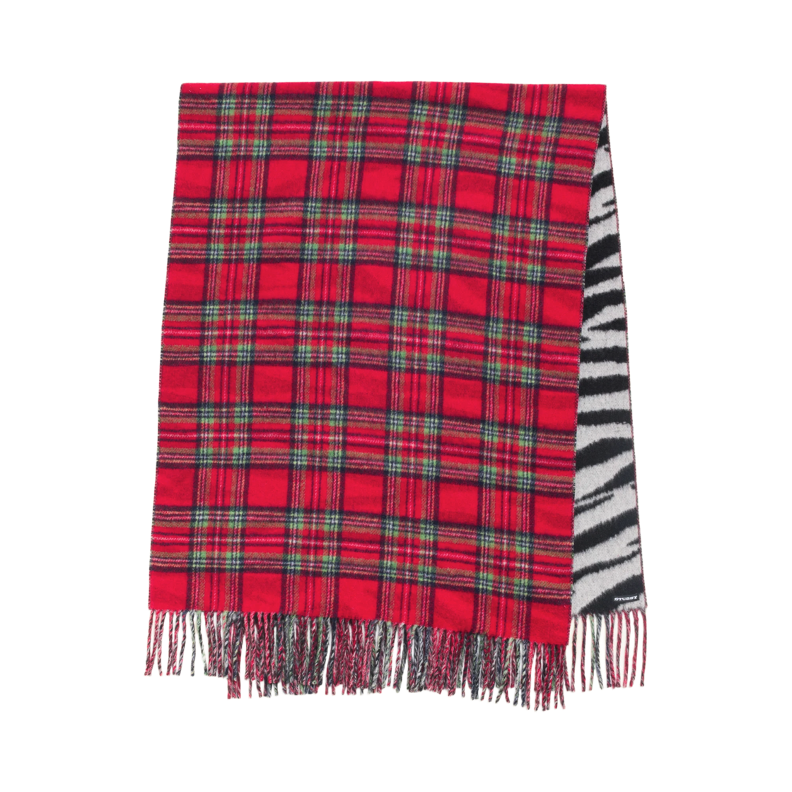 139108 Stussy Double Sided Cashmere Scarf Black White
