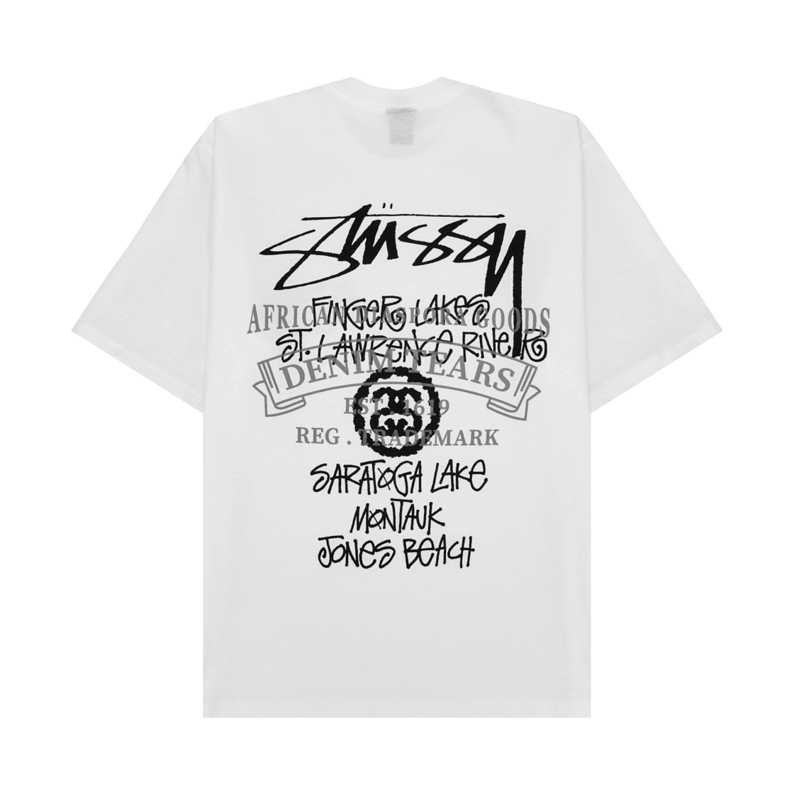 스투시 x 데님 티어스 비치 투어 티셔츠 화이트(Stussy x Denim Tears Beach Tour T-Shirt White) - 1