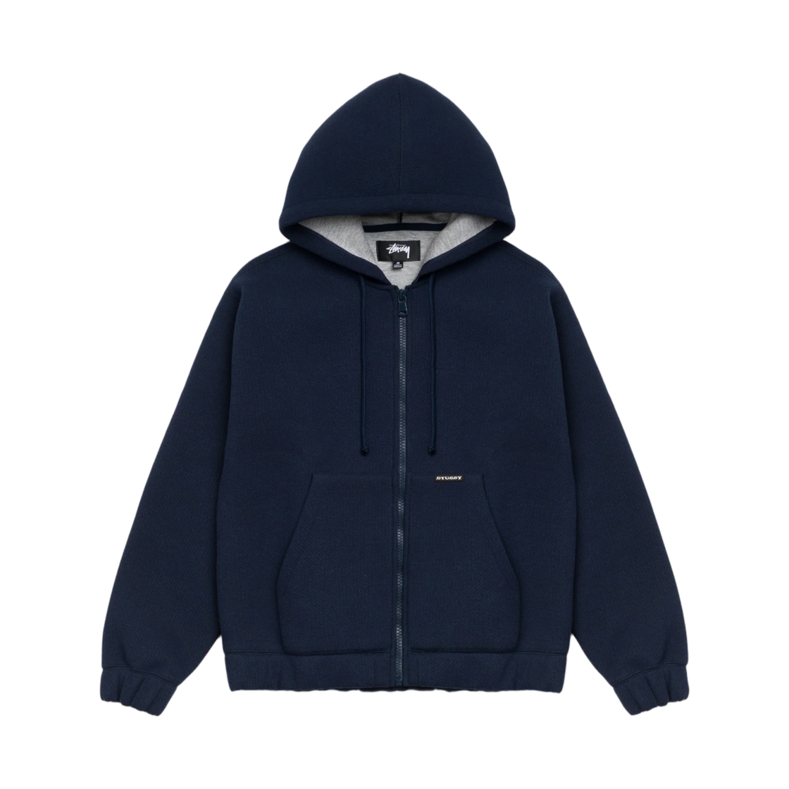 118631 Stussy Bonded Jersey Zip Hoodie Navy