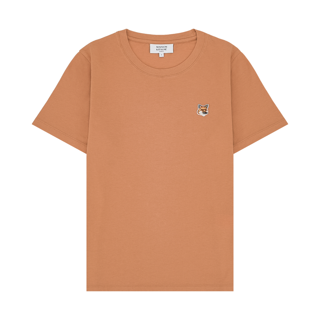 LW00105KJ0008-0131 (W) Maison Kitsune Fox Head Patch Regular T-Shirt Saddle