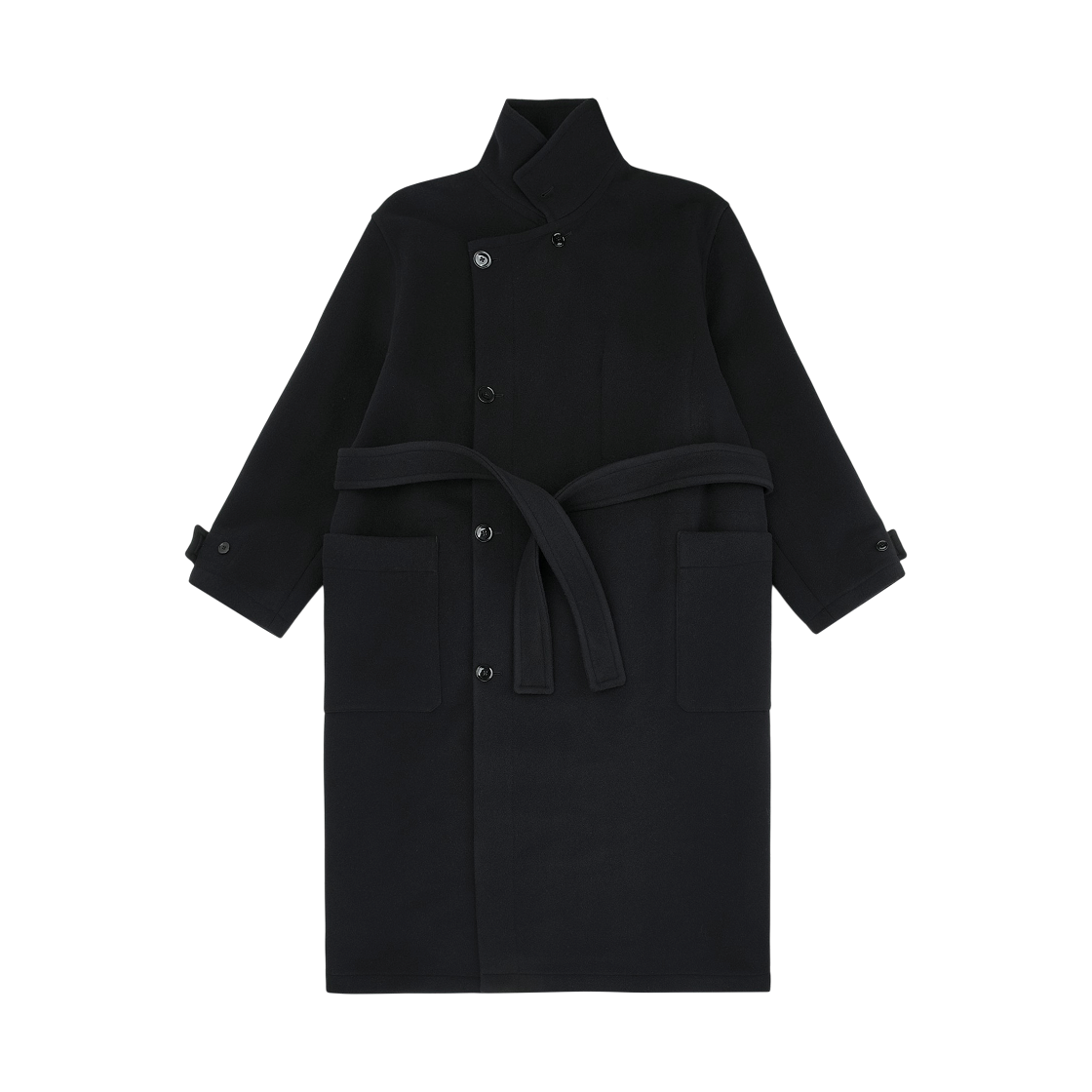 Lemaire Lemaire Double Wool Wrap Coat Black