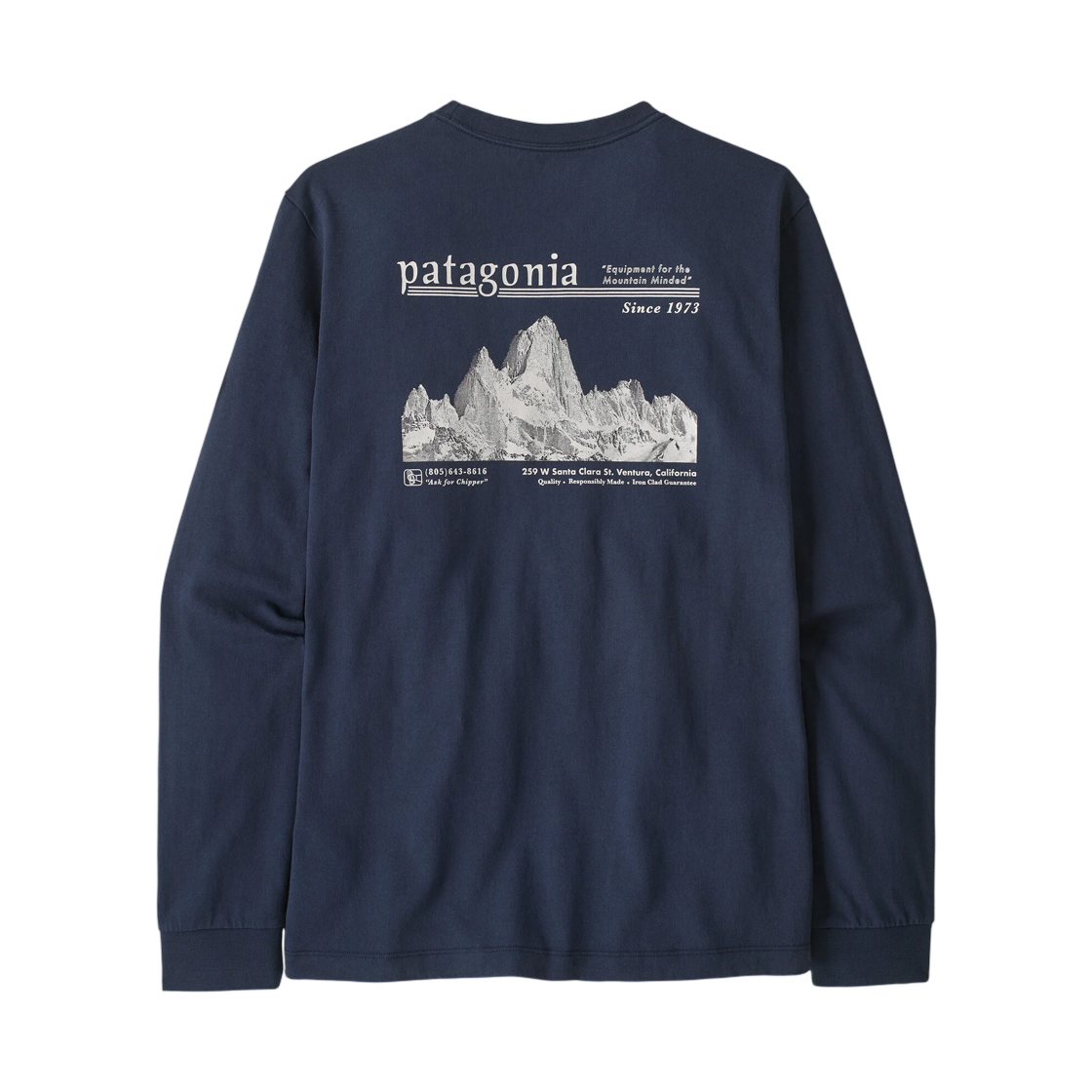 37896 Patagonia Long Sleeved Midweight Hut Tripper Skyline T-Shirt New Navy