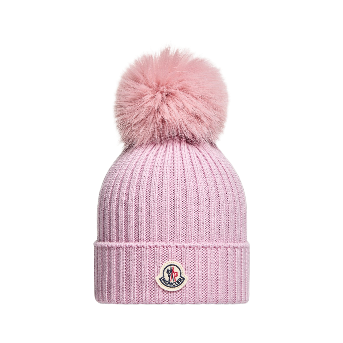 L2-954-3B00007-M1131-51F (Kids) Moncler Wool Beanie with Pom Pom Light Pink - 26FW