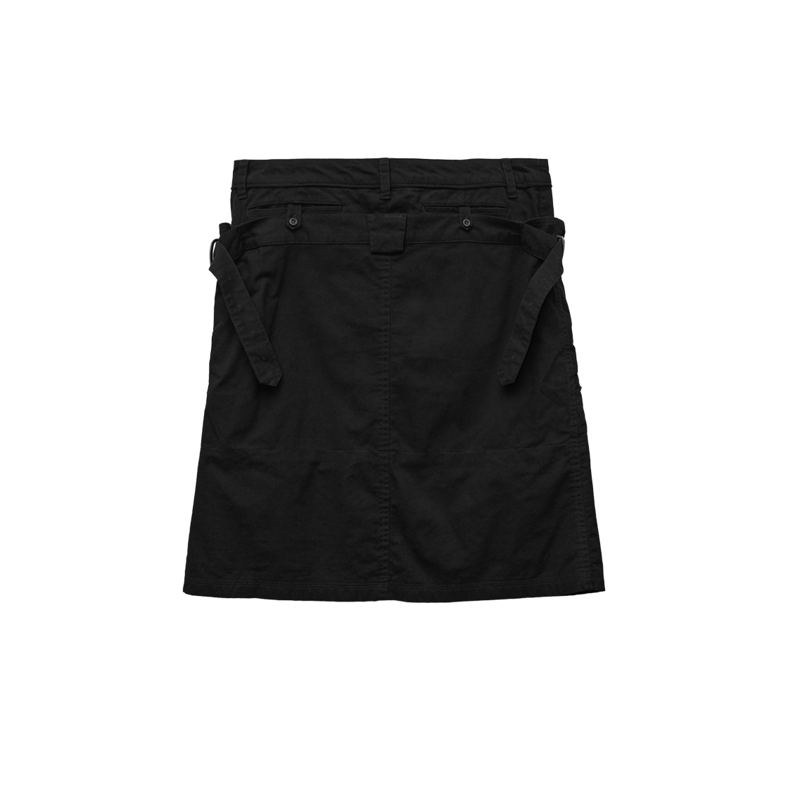 폴리테루 우먼 벨티드 미디 스커트 블랙(Polyteru Women Belted Midi Skirt Black) - 2