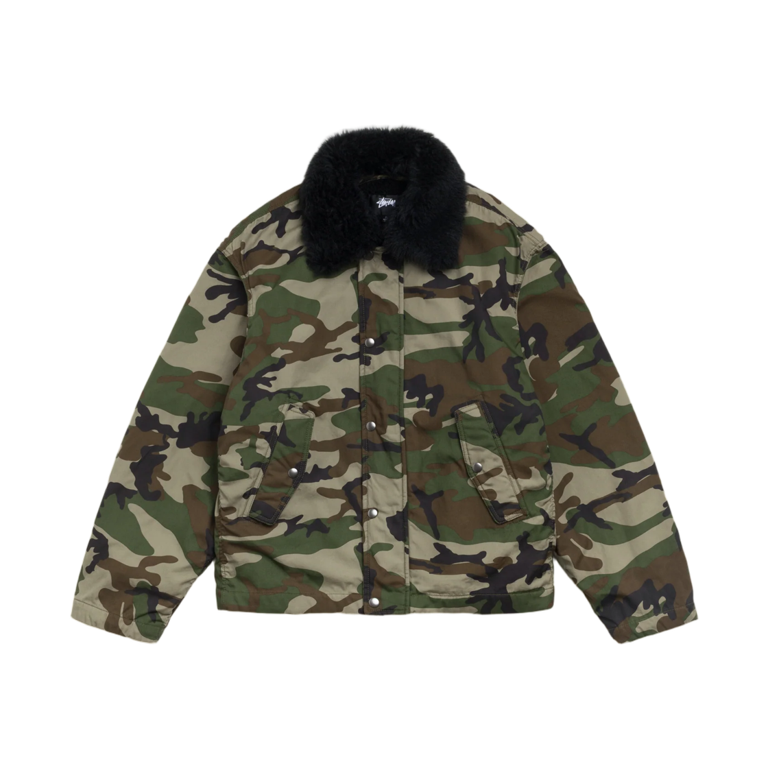 115963 Stussy Convertible Deck Jacket Woodland Camo