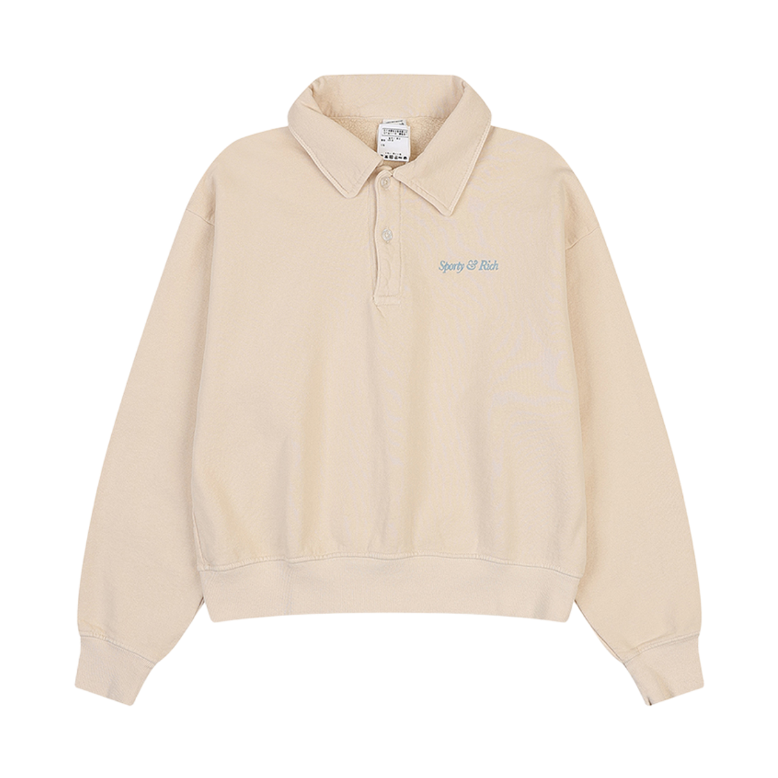 SRD4MT0203IV PEER Sporty & Rich Italic Logo Embroidered Polo Ivory