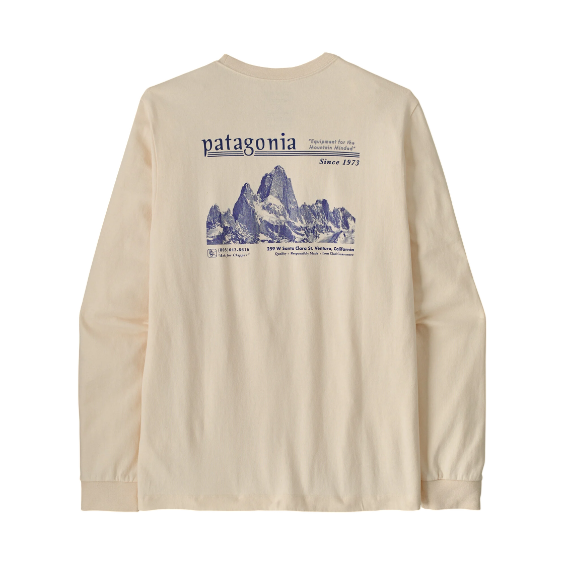 37896 Patagonia Long Sleeved Midweight Hut Tripper Skyline T-Shirt Undyed Natural