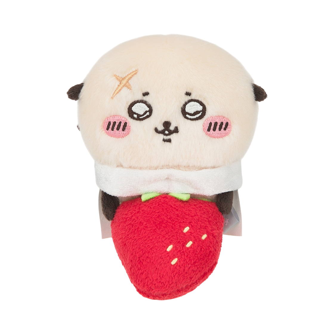 4571609371243 Chiikawa Watching From The Desktop Plush Rakko with Strawberries