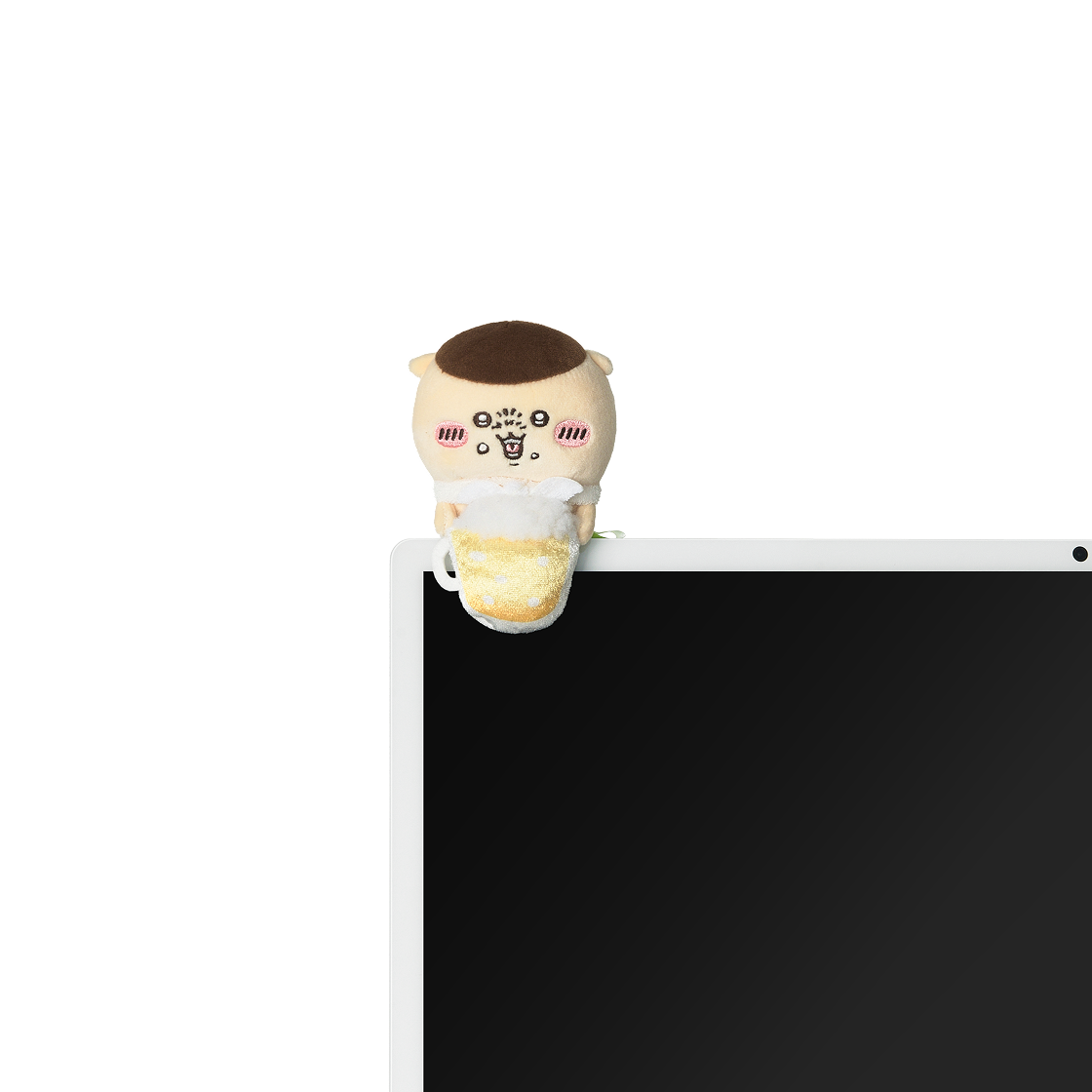 치이카와 데스크톱에서 지켜보는 인형 맥주 마시는 쿠리만쥬(Chiikawa Watching From The Desktop Plush Kurimanju Drinking Beer) - 4