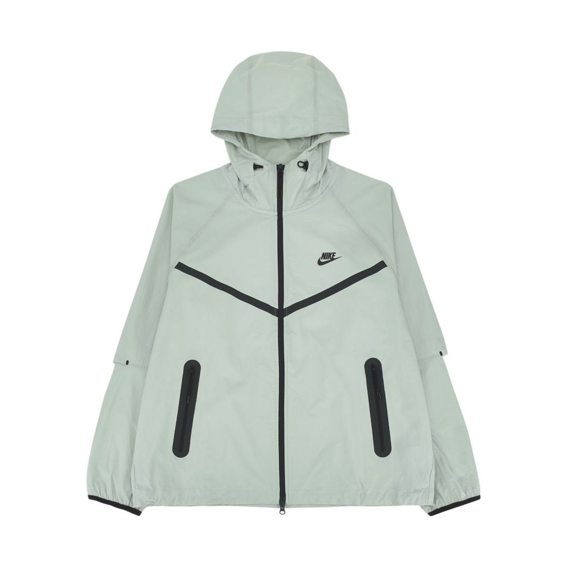 HM7152-034 Nike Tech Windrunner Woven Full-Zip Jacket Light Silver Black - Asia