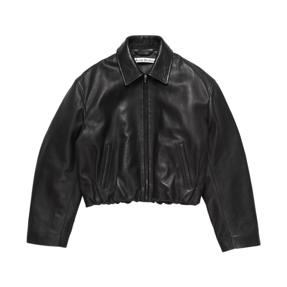 A70225-900 (W) Acne Studios Leather Bomber Jacket Black
