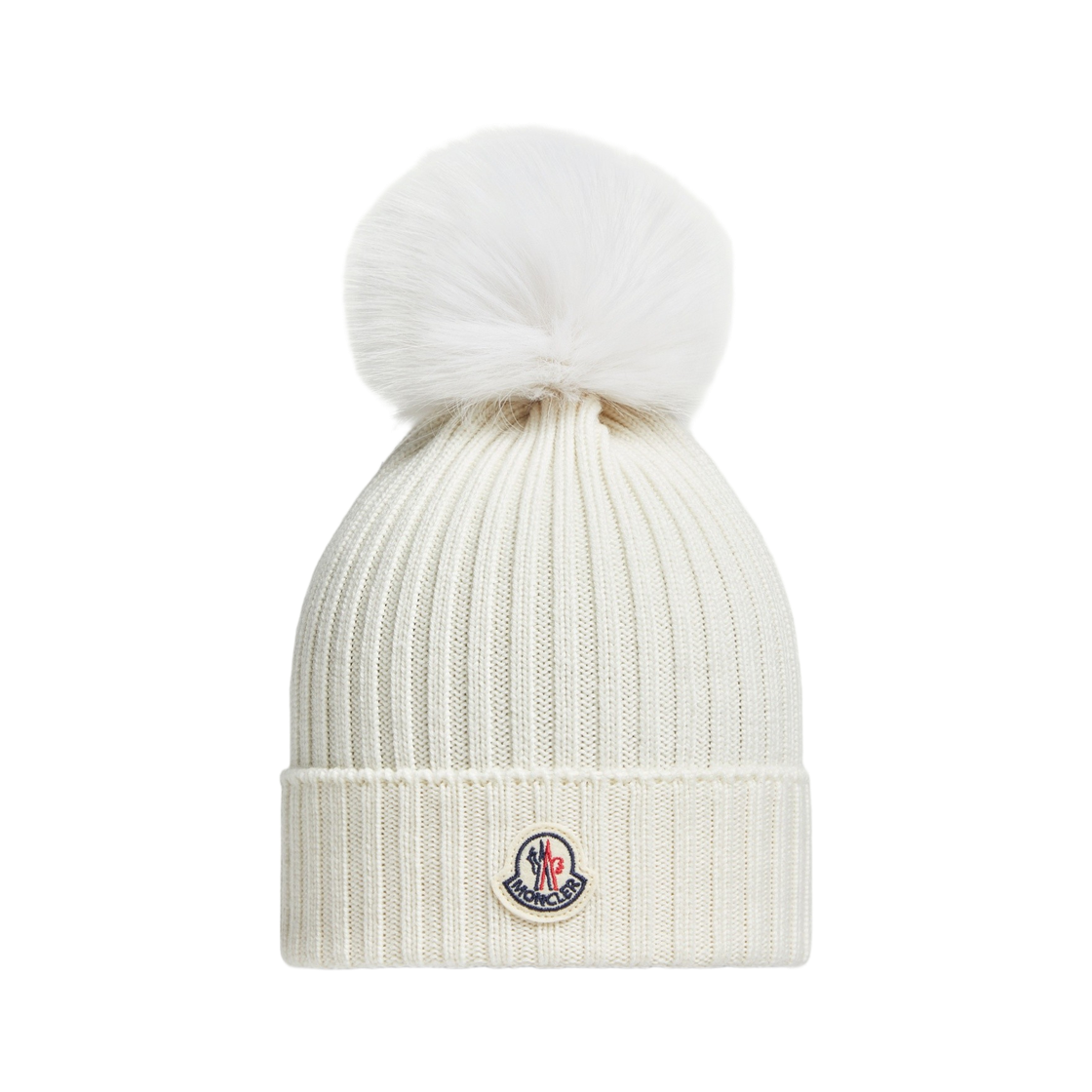 L2-954-3B00007-M1131-030 (Kids) Moncler Wool Beanie with Pom Pom White - 26FW