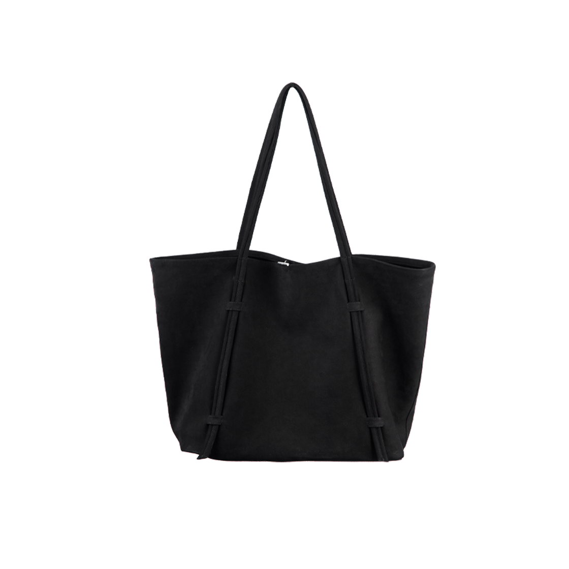 PL6LBG0071TJ Polyteru Shopper Tote Bag Suede Black