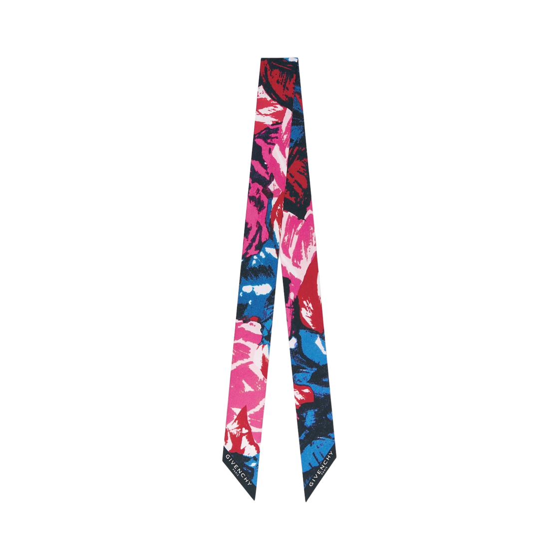 (W) 지방시 실크 플라워 프린트 방도 블루 핑크((W) Givenchy Bandeau in Silk with Floral Print Blue Pink)