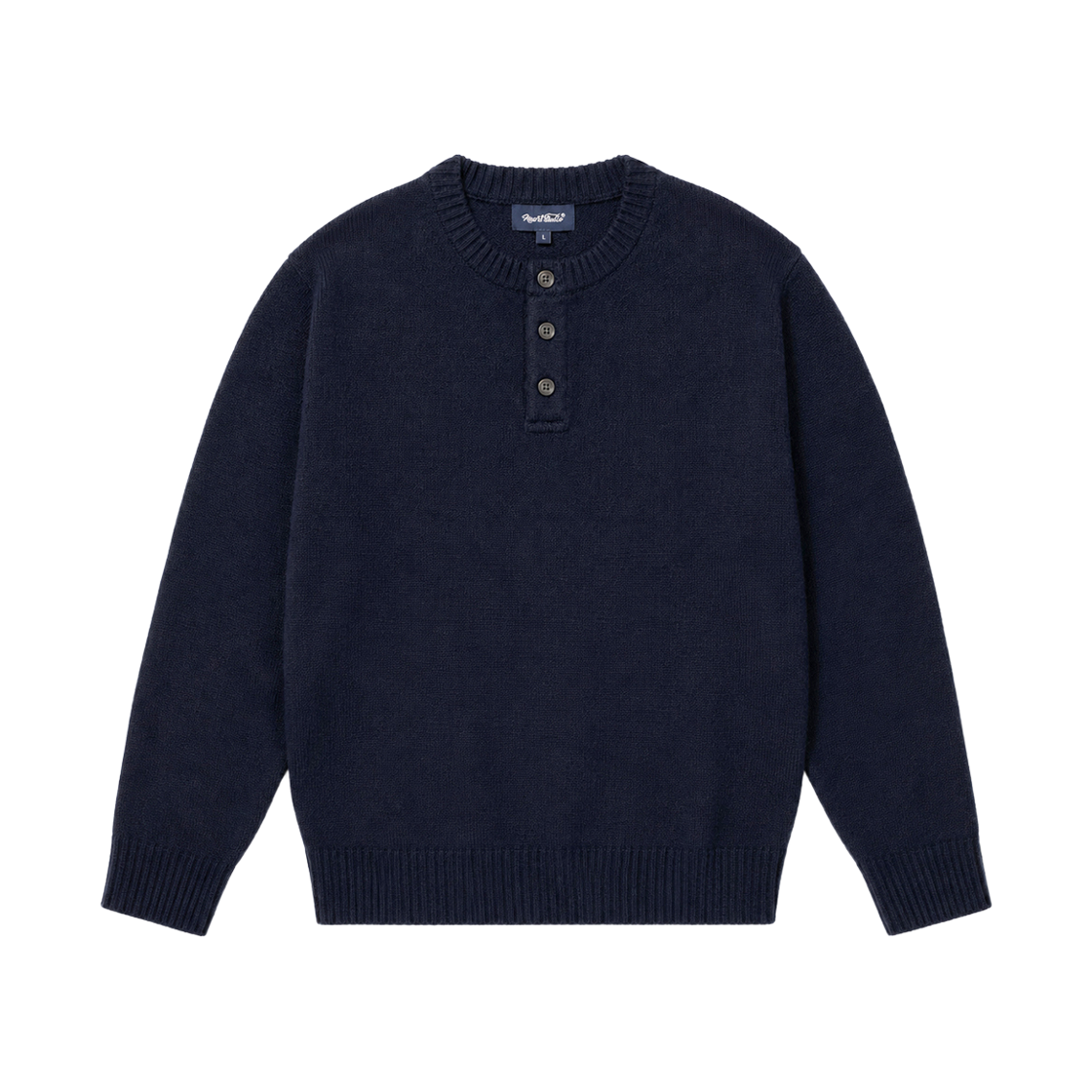 누아트 스튜디오 아르보 헨리넥 니트 네이비(NUART STUDIO Arbo Henley Neck Knit Navy)