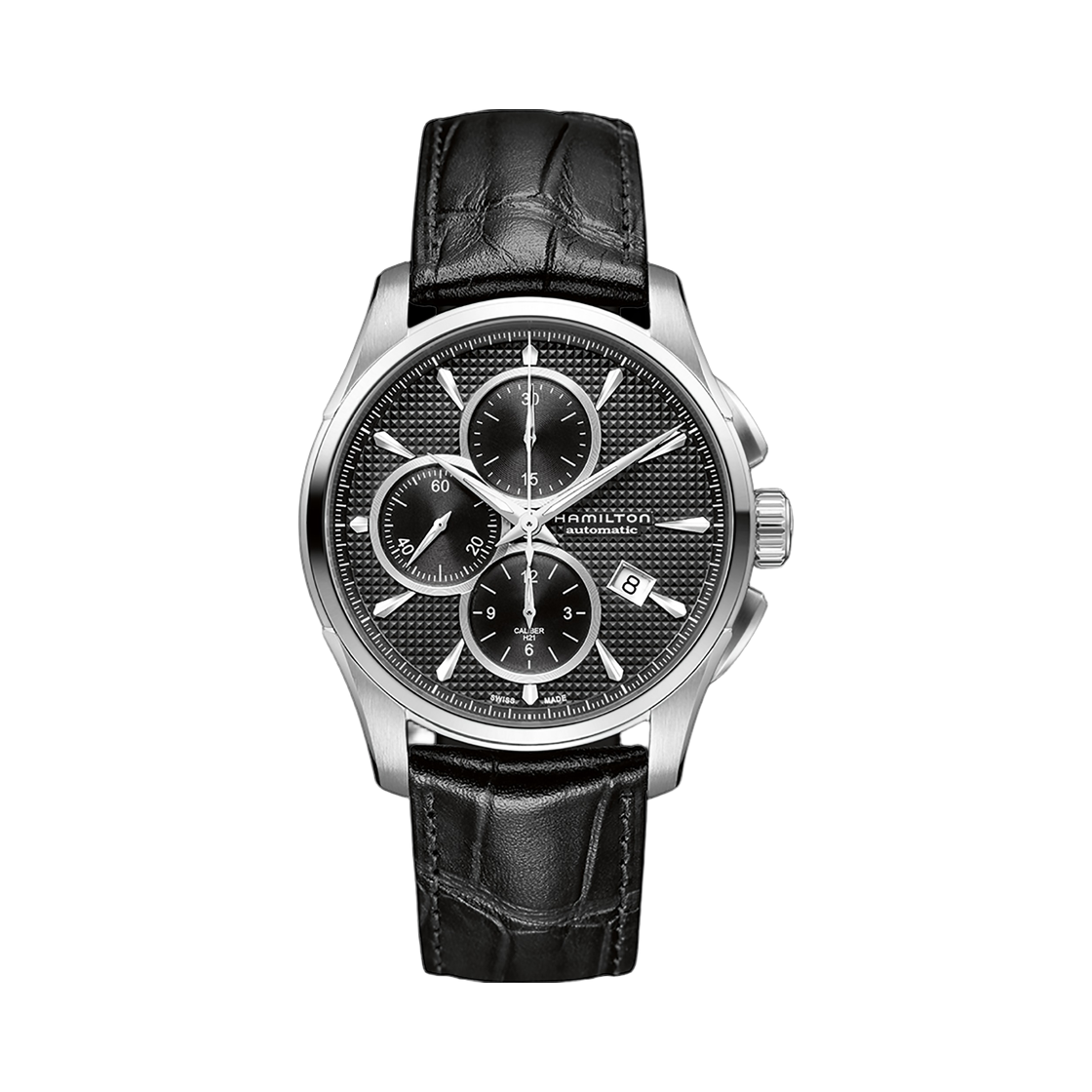 H32596731 Hamilton Jazzmaster Maestro Auto Chrono 42mm Stainless Steel Calf Leather Black