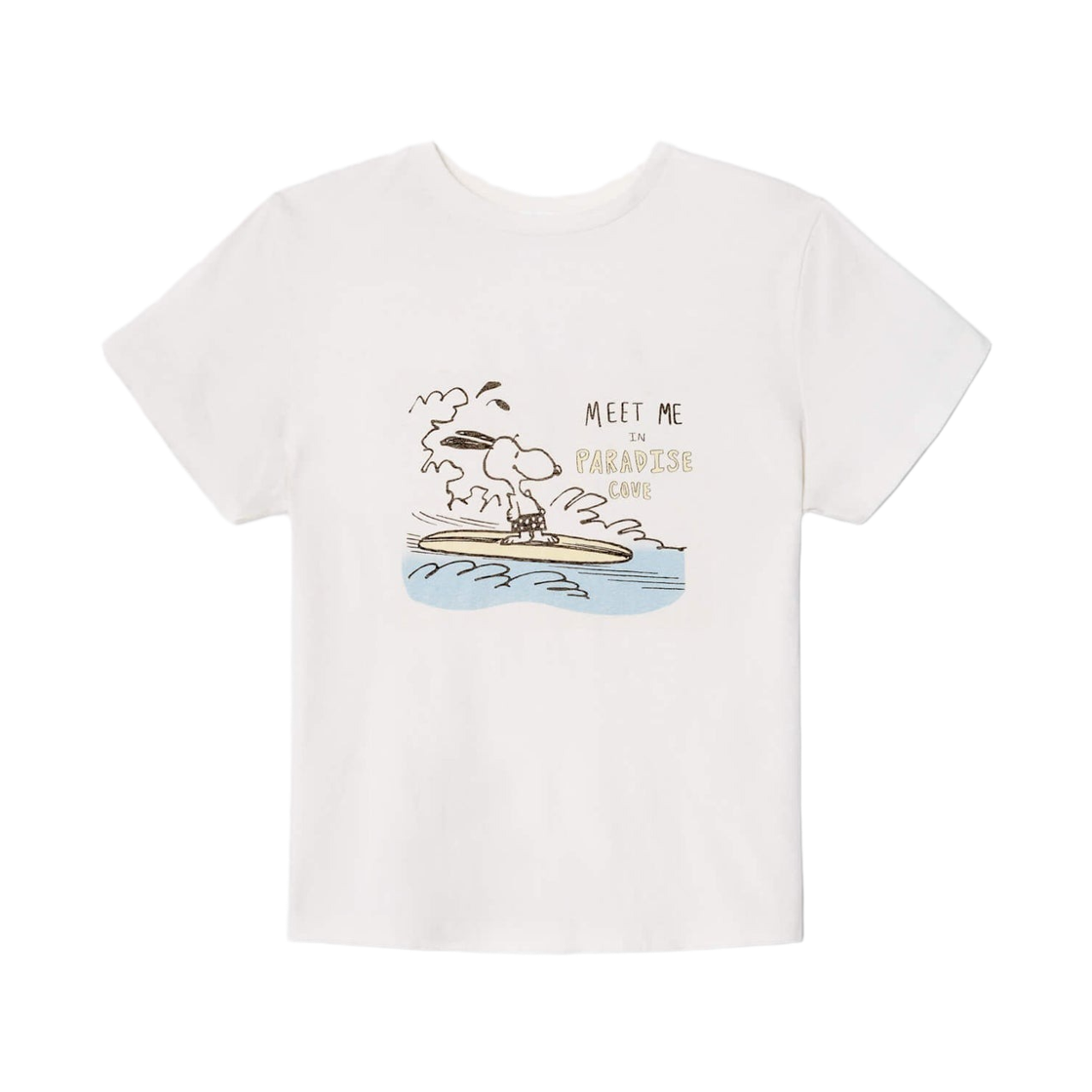 024-02WCGT426 (W) Re/Done x Peanuts Snoopy Classic Hang Ten T-Shirt Vintage White