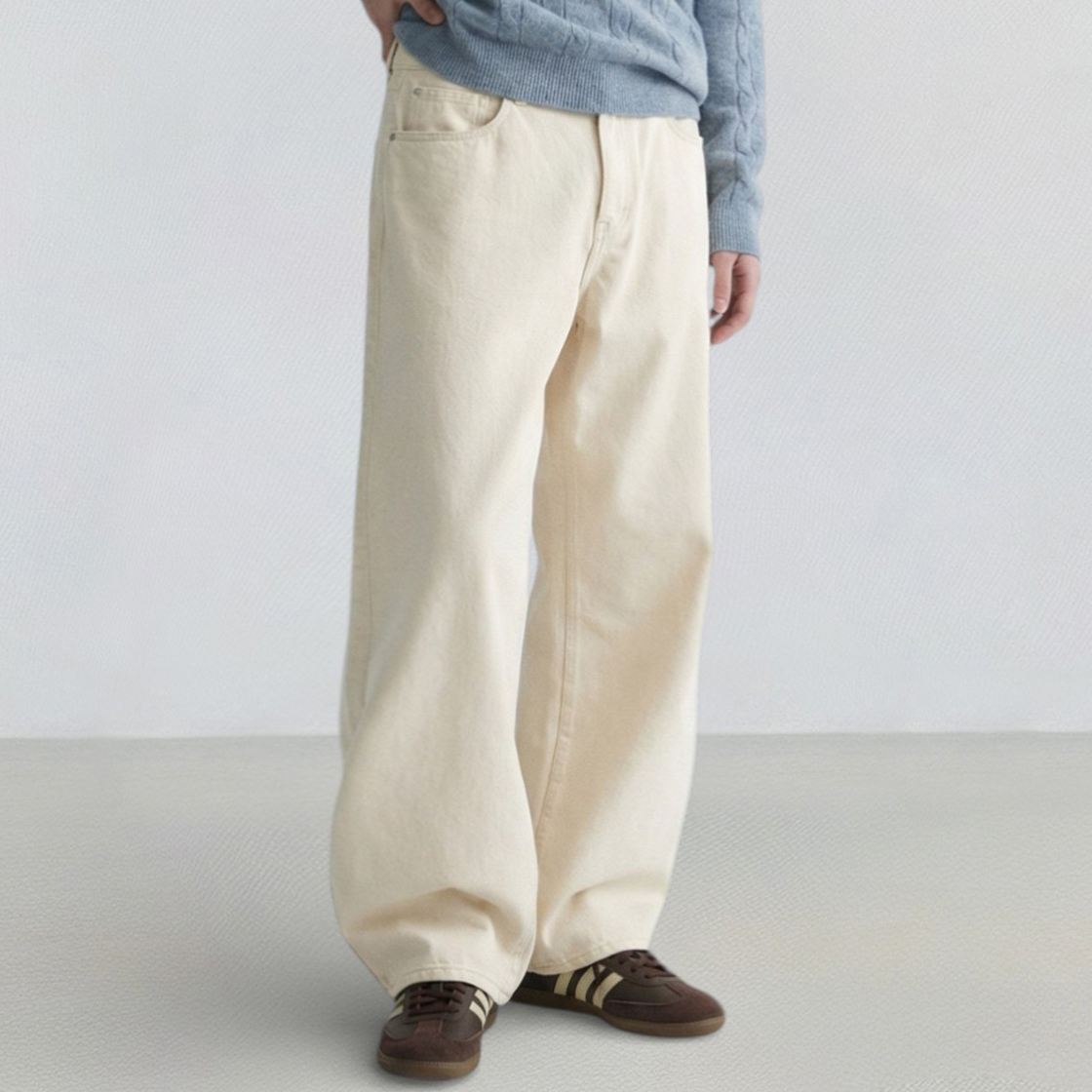 크로스닷 프릭 워싱 와이드 코튼 팬츠 6 Color [CRDP_5001]_오트밀(CROSSDOT Frick washing wide cotton pants 6 Color [CRDP_5001]_Oatmeal) - 2