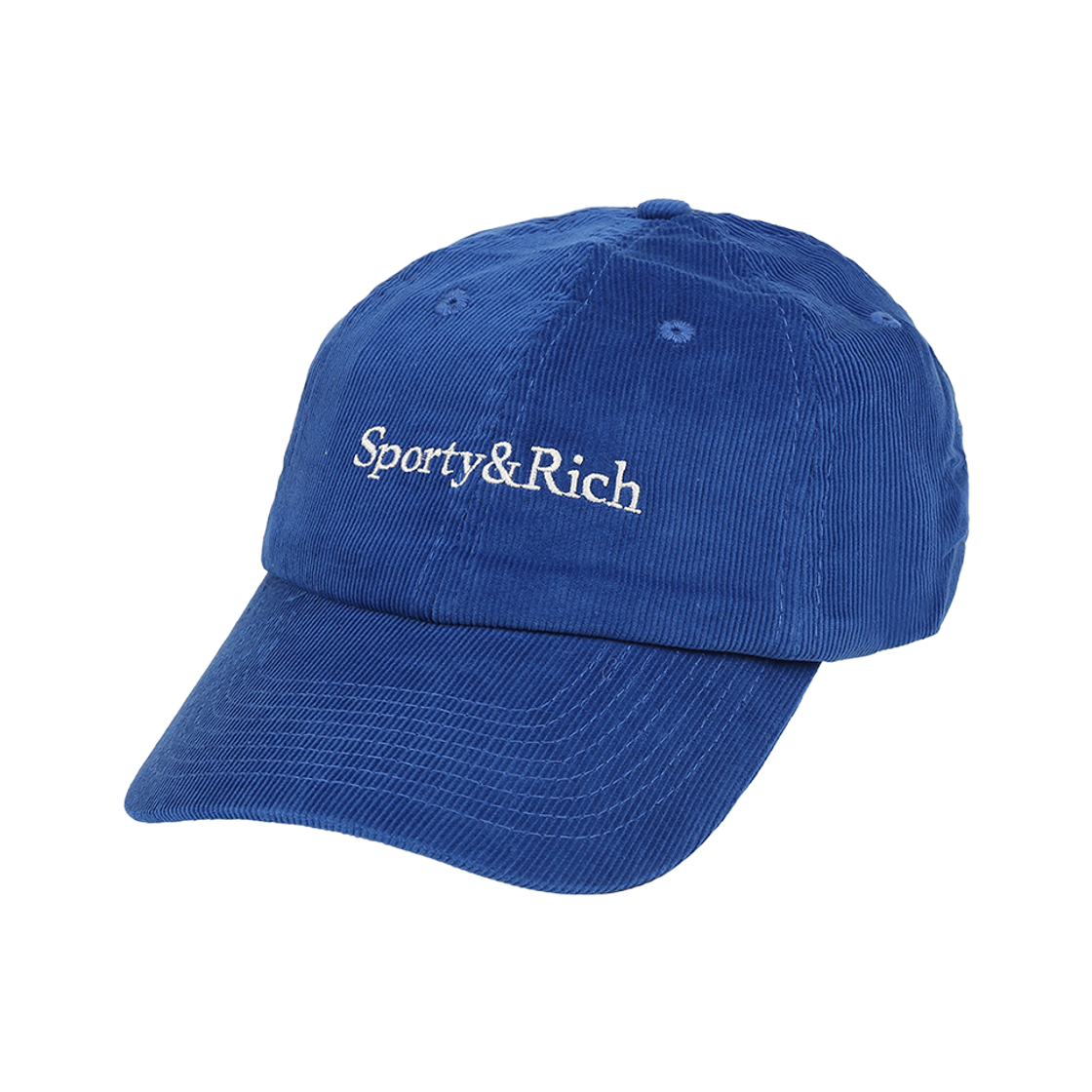 SRD4HT0011BL PEER Sporty & Rich Serif Logo Corduroy Hat Blue