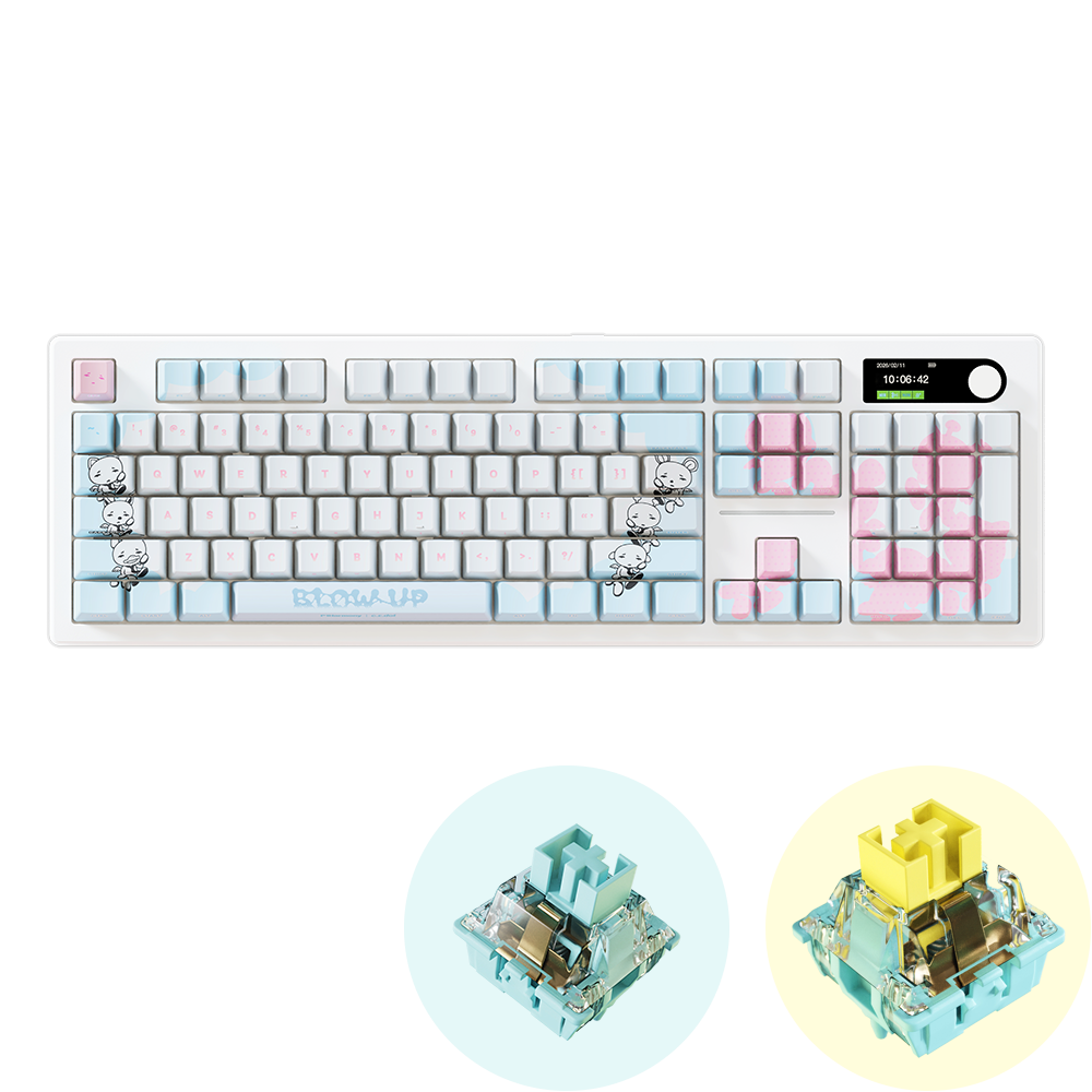 P1Harmony BLOW UP 키보드 - CLOUD WHITE_바다소금 축(P1Harmony BLOW UP KEYBOARD - CLOUD WHITE_ Sea Salt Switch)