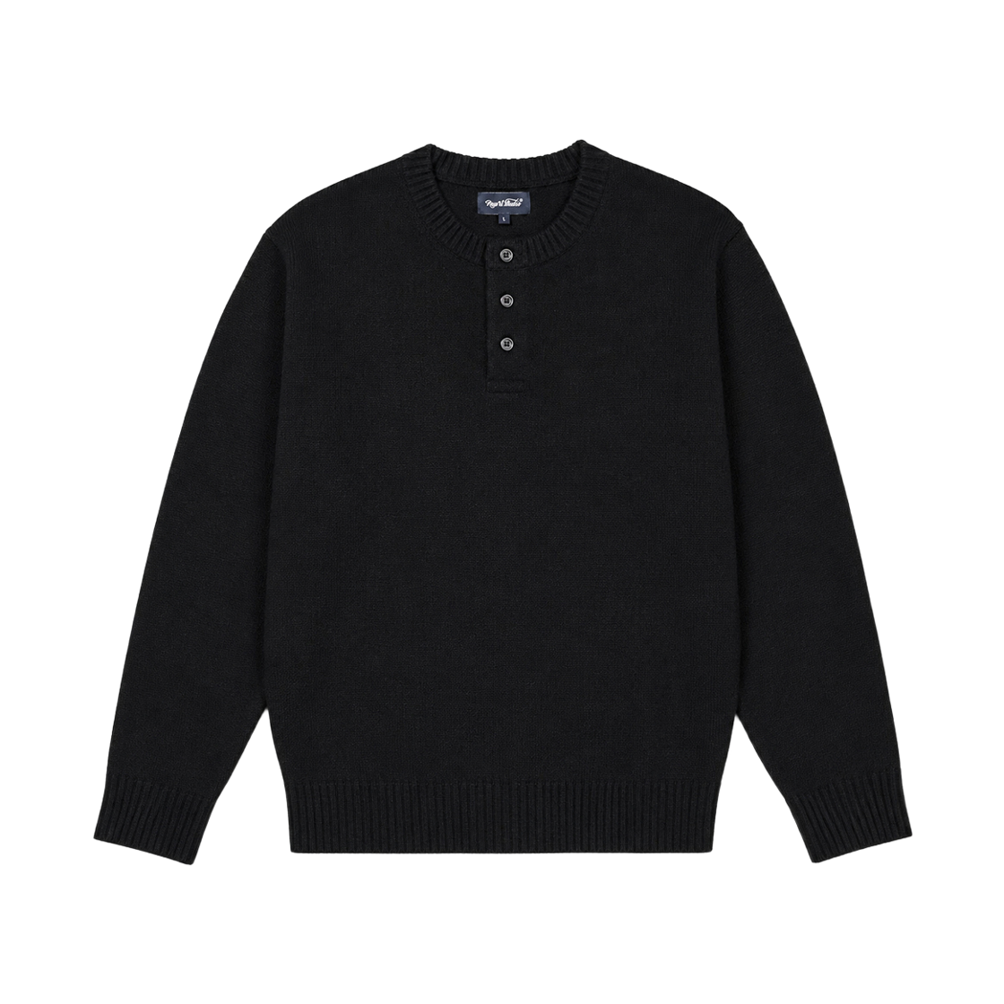 누아트 스튜디오 아르보 헨리넥 니트 블랙(NUART STUDIO Arbo Henley Neck Knit Black)