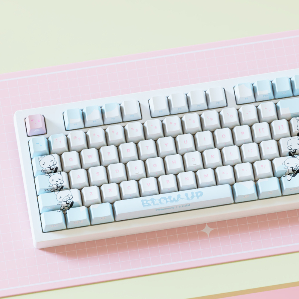 P1Harmony BLOW UP 키보드 - CLOUD WHITE_벚꽃 축(P1Harmony BLOW UP KEYBOARD - CLOUD WHITE_Cherry Blossom Switch) - 4