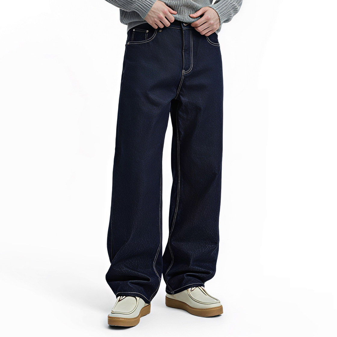 크로스닷 포즈 와이드 워싱 데님 팬츠 6 Color [CRDD_5001]_논페이드(CROSSDOT Pose wide-washed denim pants 6 Color [CRDD_5001]_Non Fade) - 2