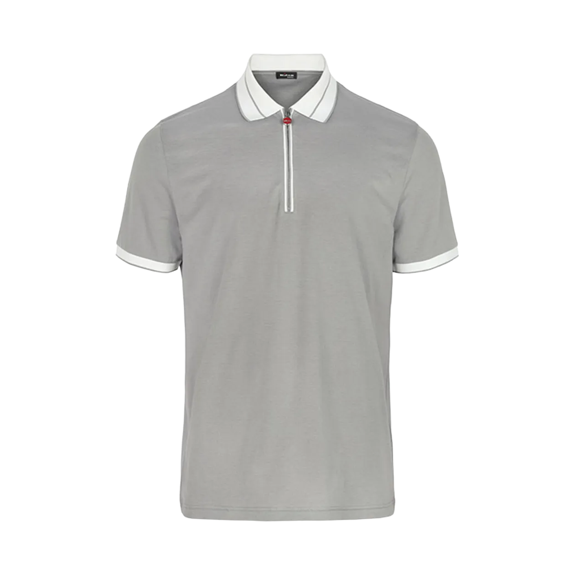 UMK088009 Kiton Short Sleeve Half Zip Polo Shirt Grey