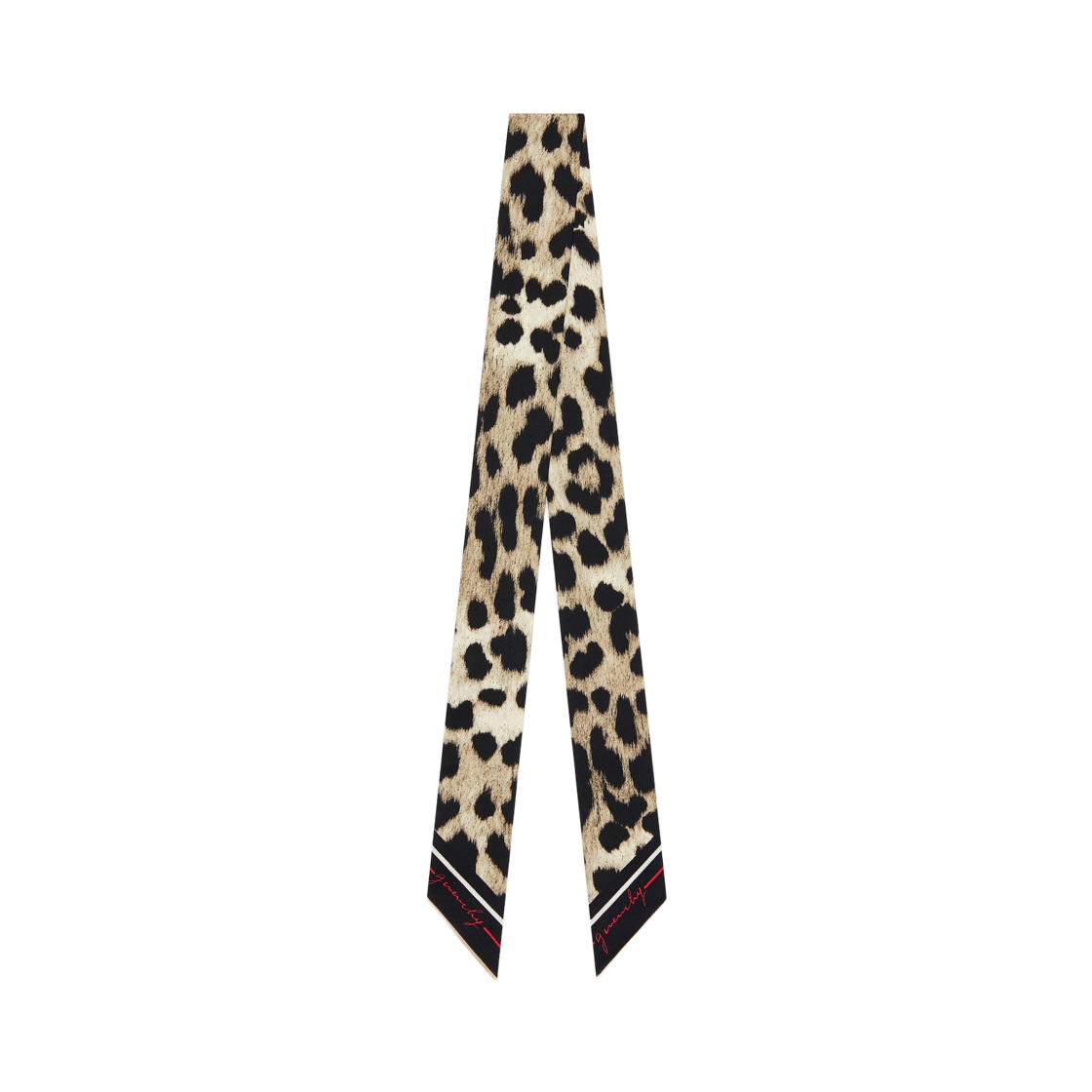 (W) 지방시 실크 레오파드 프린트 방도 브라운 블랙((W) Givenchy Bandeau in Silk with Leopard Print Brown Black)