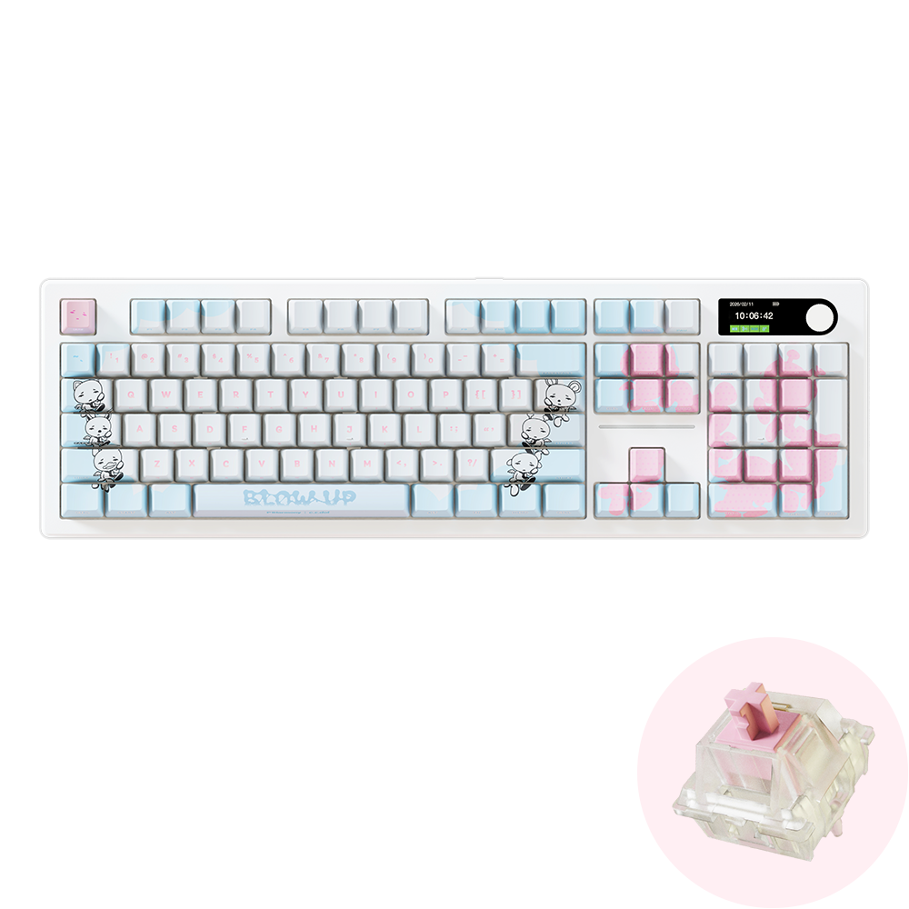 P1Harmony BLOW UP 키보드 - CLOUD WHITE_벚꽃 축(P1Harmony BLOW UP KEYBOARD - CLOUD WHITE_Cherry Blossom Switch) - 1