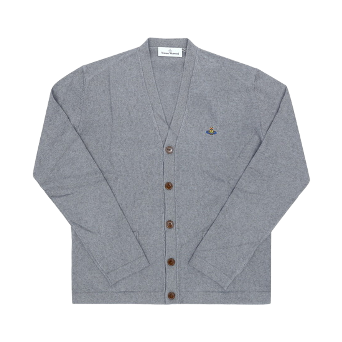 27010014-Y001V-P001 Vivienne Westwood Alex Orb Logo Cardigan Grey