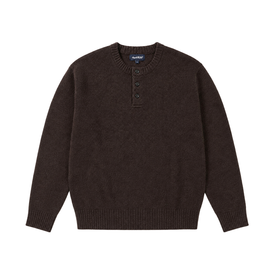 누아트 스튜디오 아르보 헨리넥 니트 다크브라운(NUART STUDIO Arbo Henley Neck Knit Dark Brown) - 1