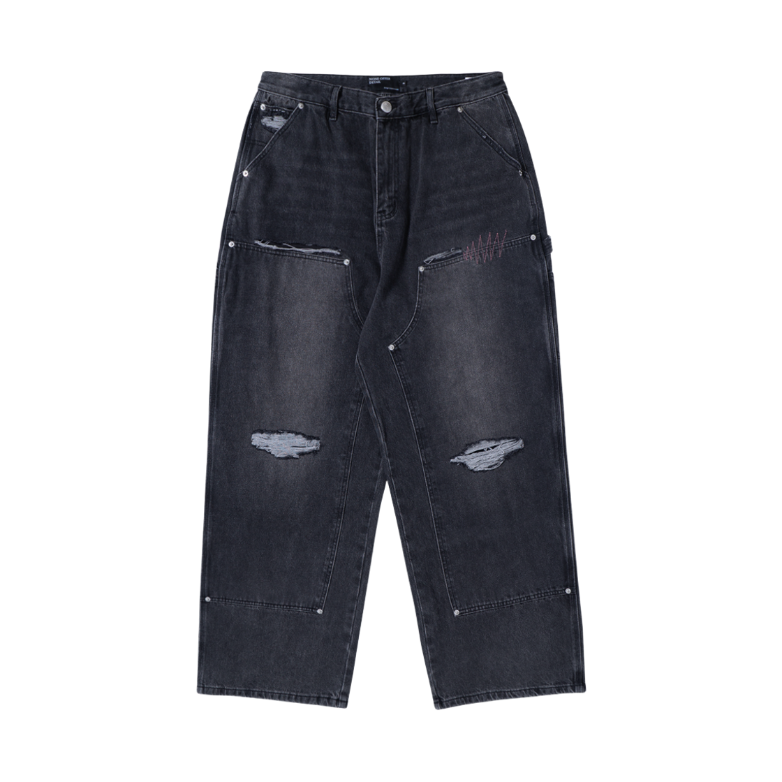 P00000CT NOD None - Double knee Carpenter Denim pants (Black)