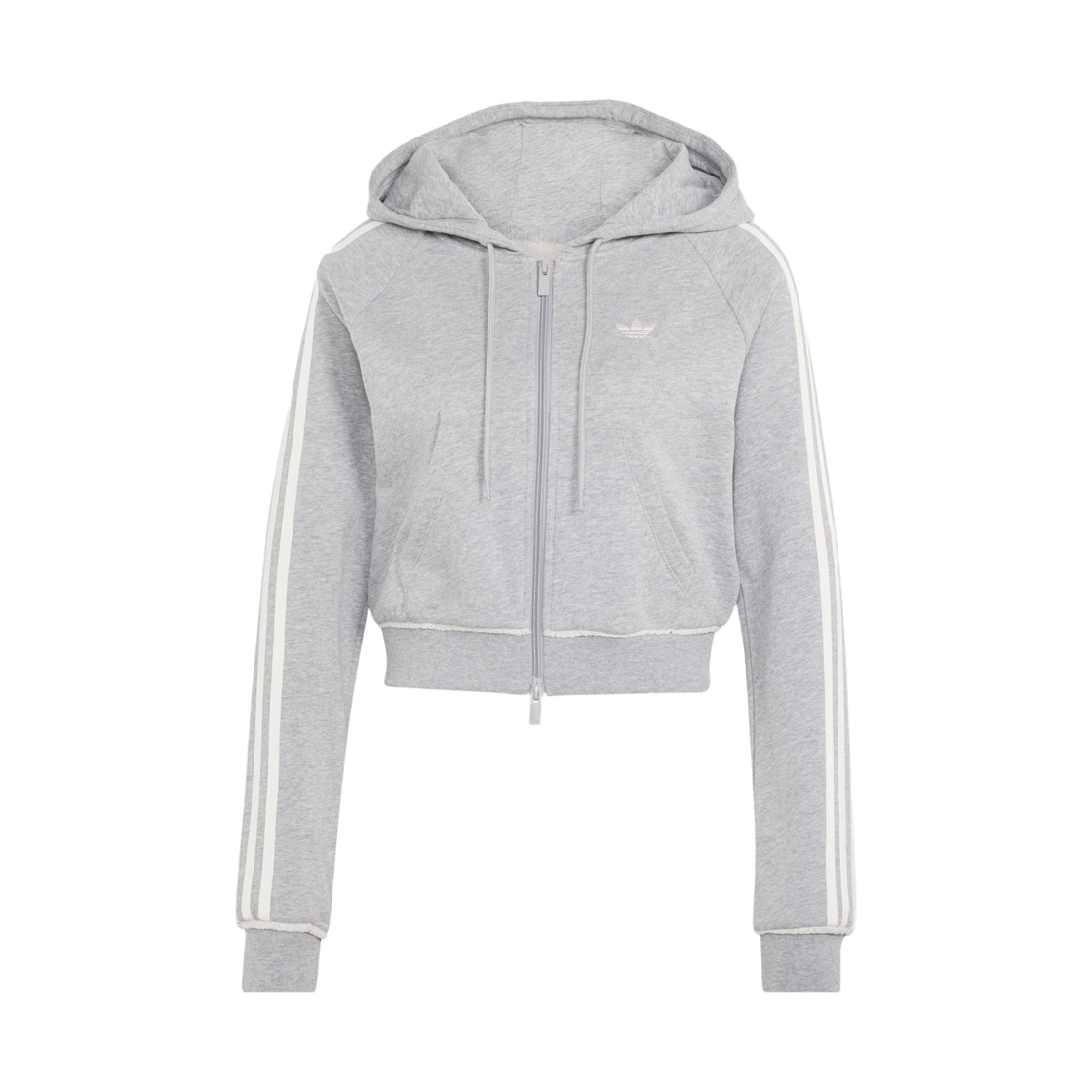 LE8319 (W) Adidas Originals Graphic Short Front Zip Track Top Medium Grey Heather - KR Sizing