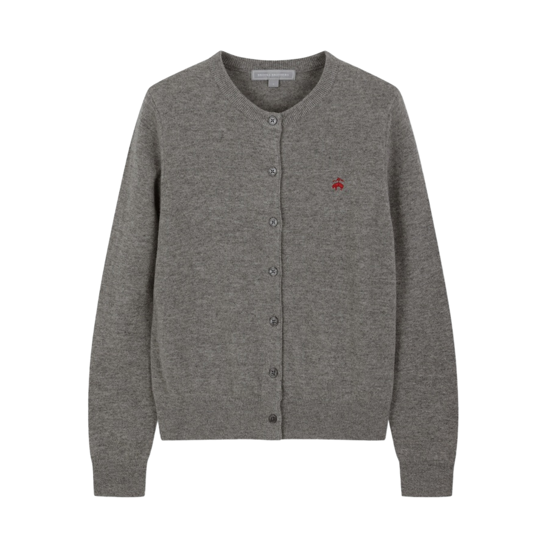 BBWCWBG404-ZGR BrooksBrothers Women's Wool Round Cardigan Grey