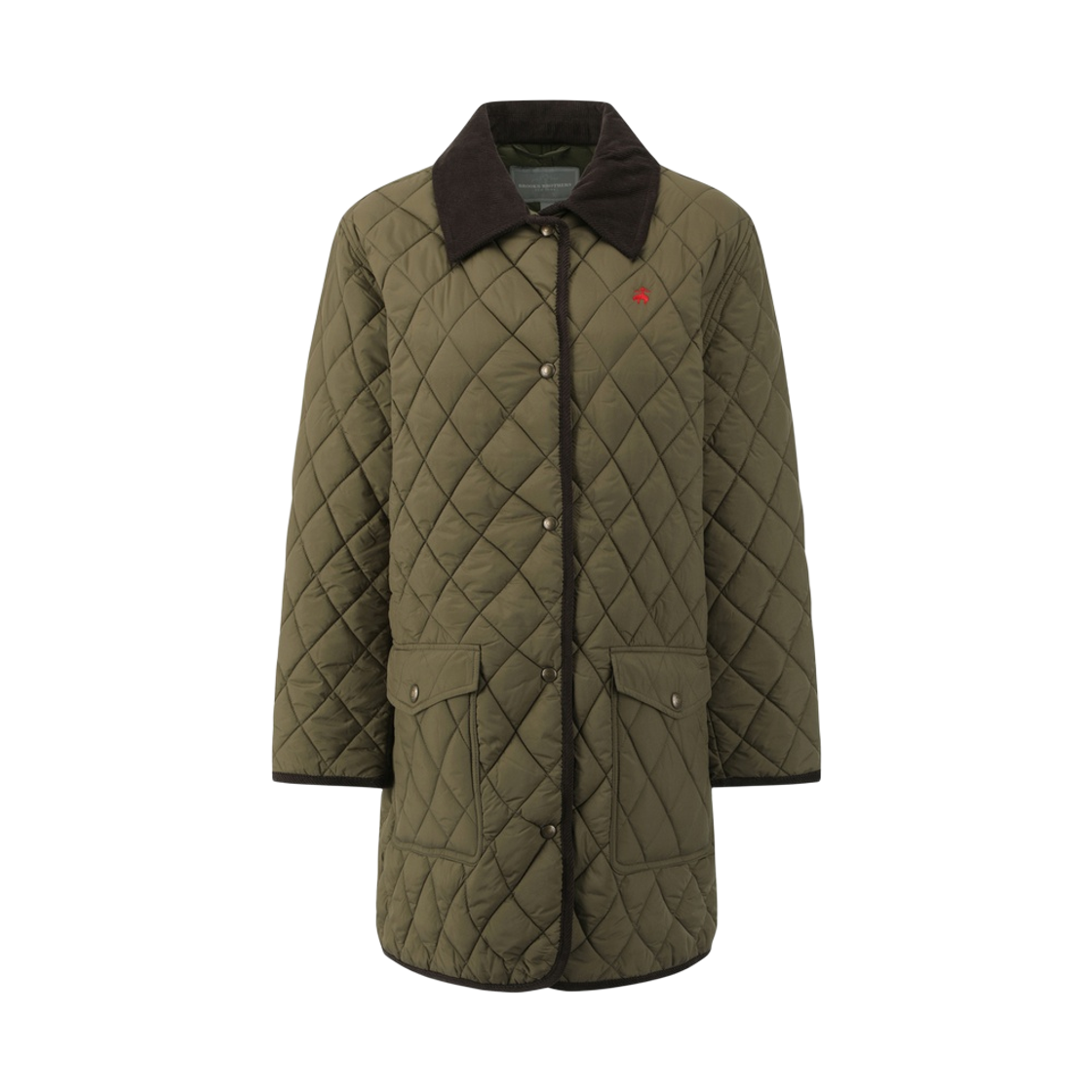 BBOPWBG405-ZOL BrooksBrothers Women's Quilted Coat Olive