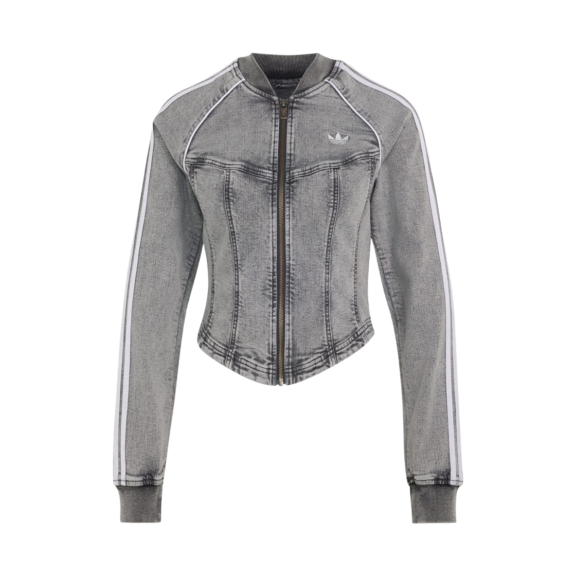 LF3779 (W) Adidas Originals Superstar Denim Corset Track Top Washed Grey Denim - KR Sizing