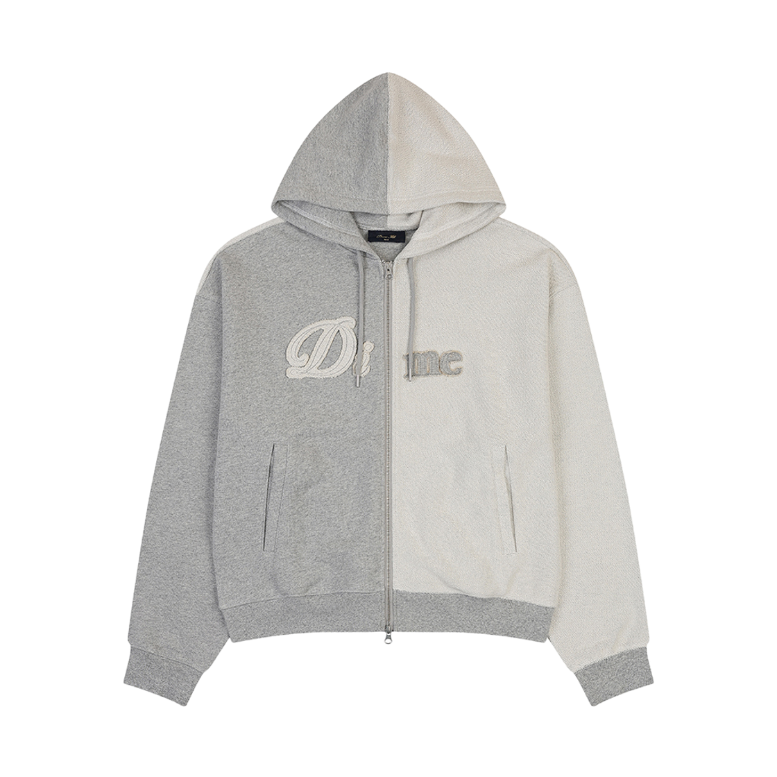 D15CHD0001GR PEER Dime Reverse French Terry Zip Hoodie Gray