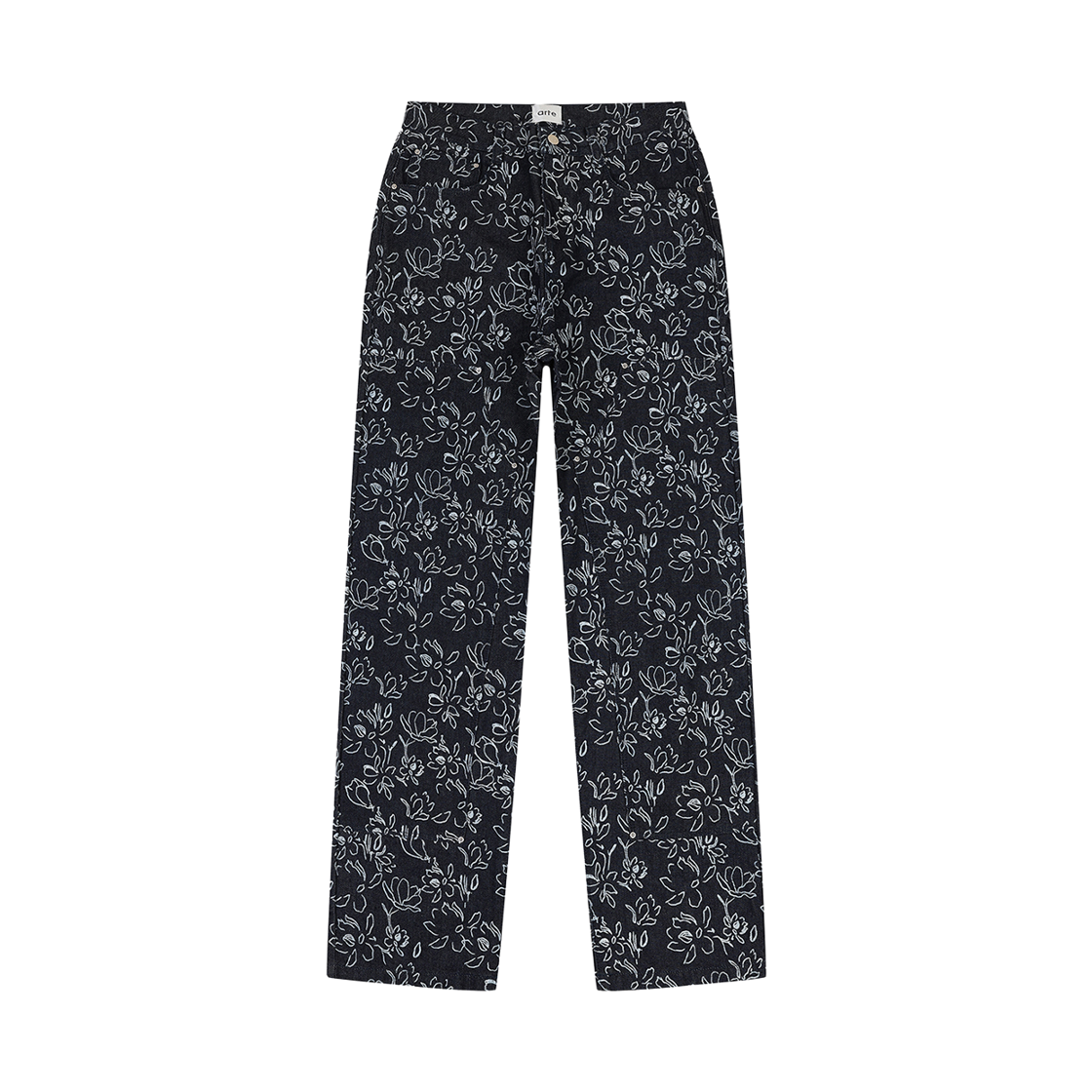 A1D5BP0007NV PEER Arte Antwerp Jonas Flowers Pants Navy