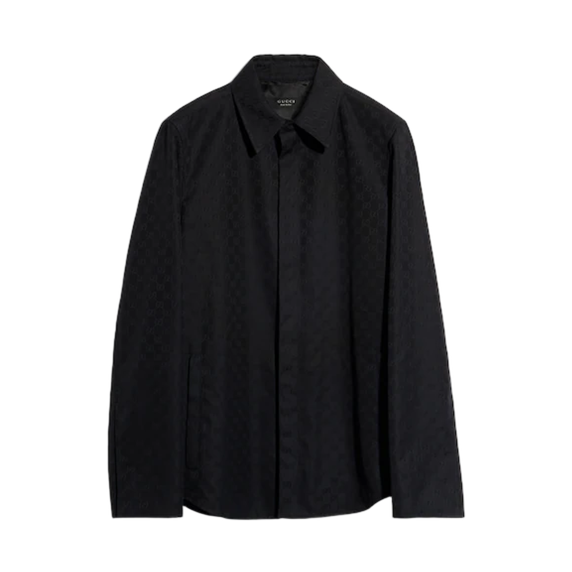 A009BS-ZAUR4-1000 Gucci GG Cotton Canvas Shirt Black