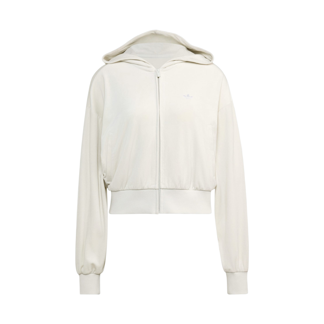 KQ9254 (W) Adidas Essentials Velour Track Top Orbit Grey - KR Sizing