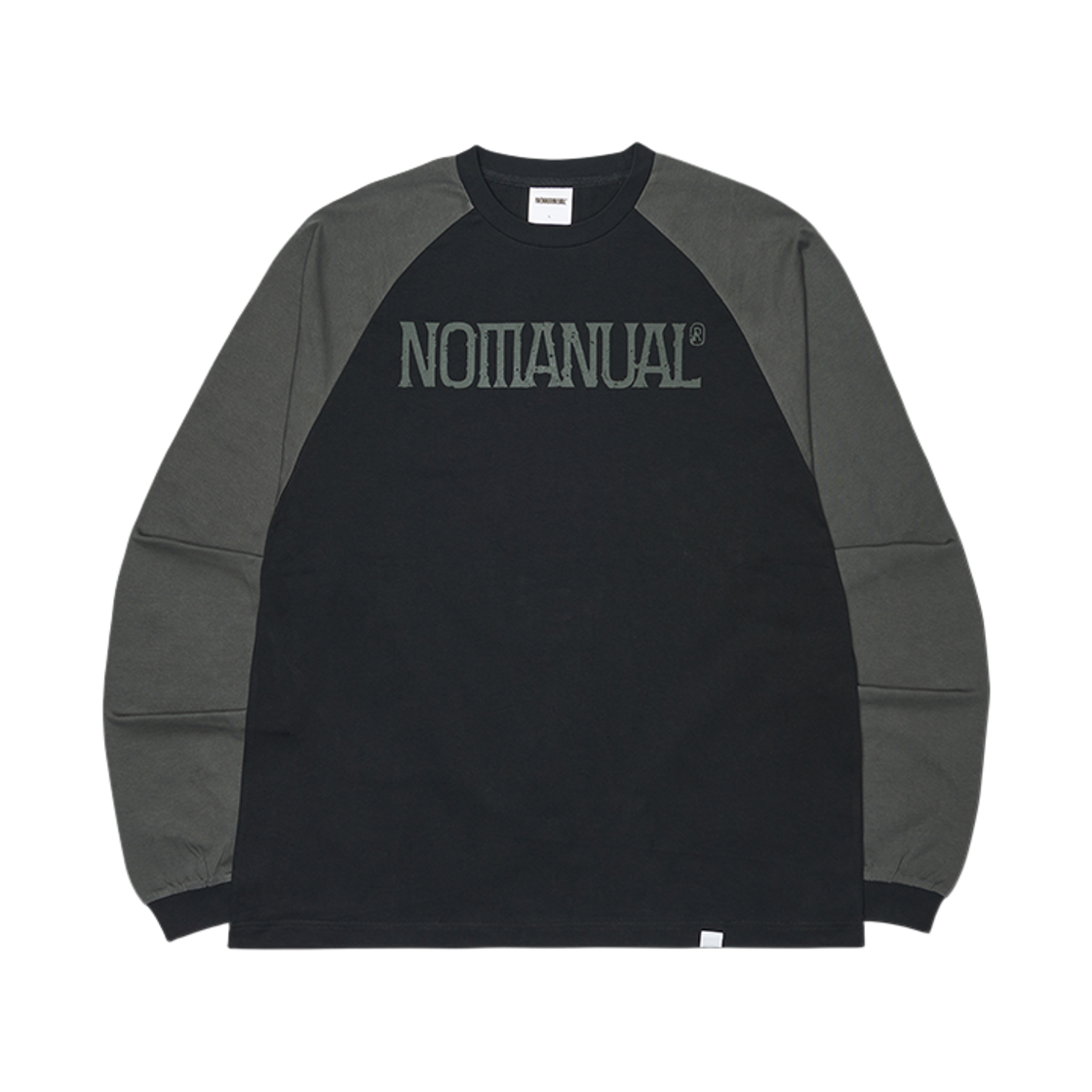 NMSS62LS03BLK NOMANUAL Duo Tone Raglan Long Sleeve Tee Black