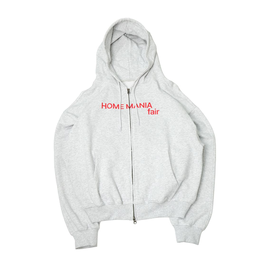 IK2GFUM480ALG ISTKUNST Hmf Logo Hood Zip Up Light Grey
