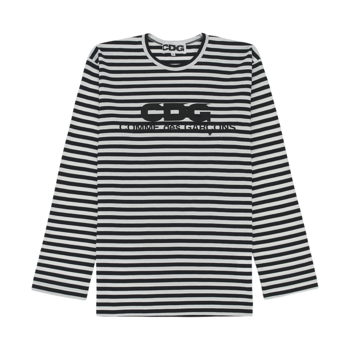 CDG 롱슬리브 티셔츠 블랙 스트라이프 블랙(CDG Long Sleeve T-Shirt Black Stripe Black)